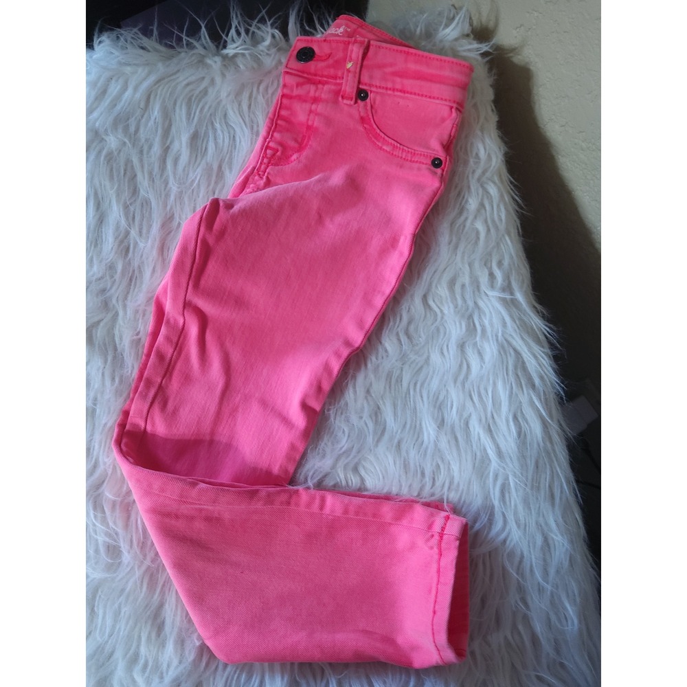 Cat & Jack Girls Neon Pink Super Stretch Jeggings Adjustable Waist Size 6 NWT
